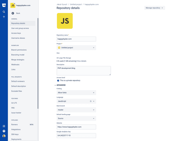 Bitbucket setup